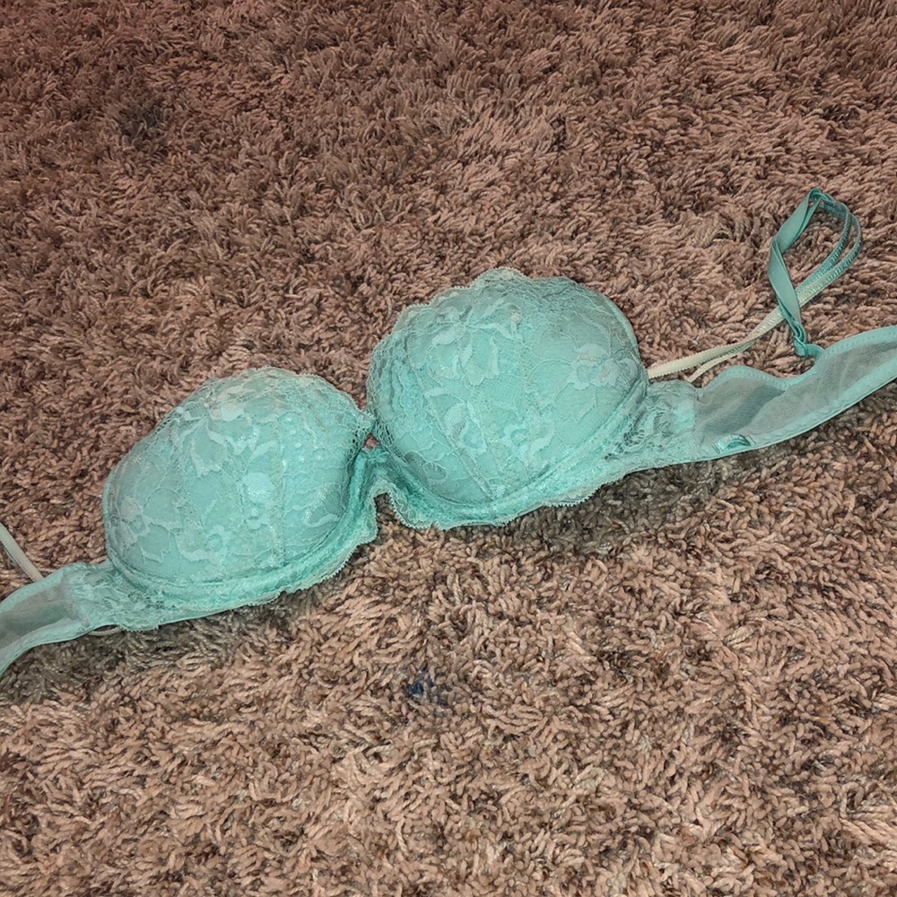 Teal lace bra